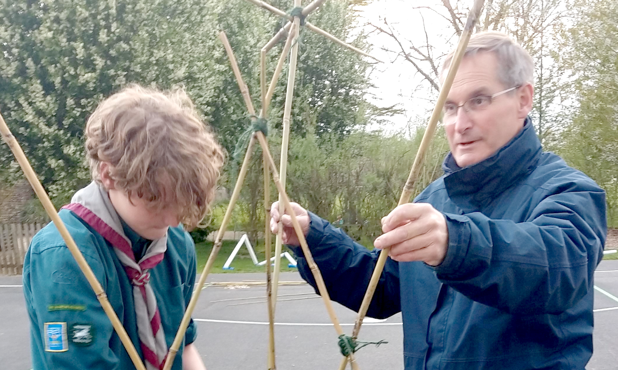 A volunteer helping 1st Ashton Keynes Scout Group